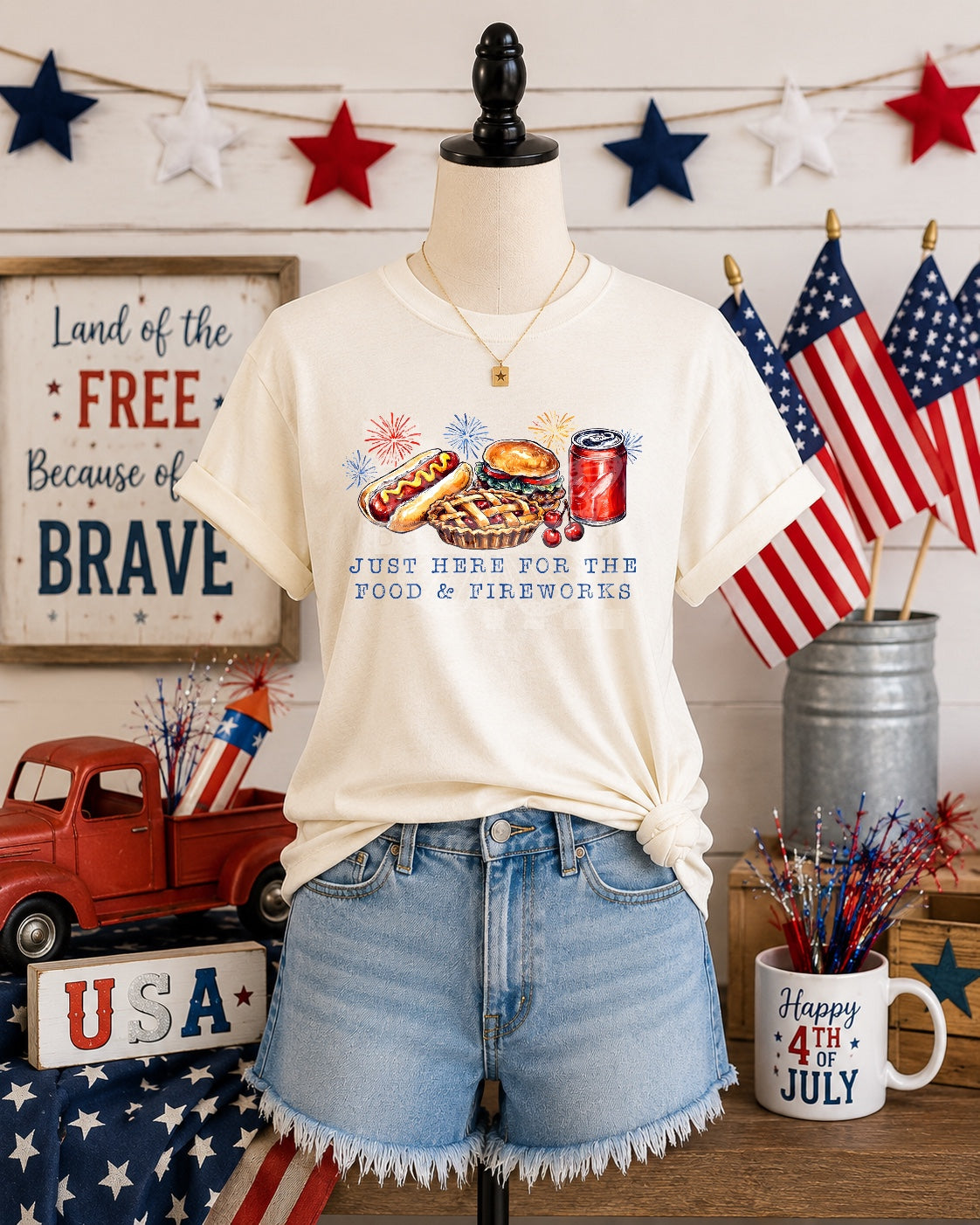 TOTW: Just Here For the Food and Fireworks Tee
