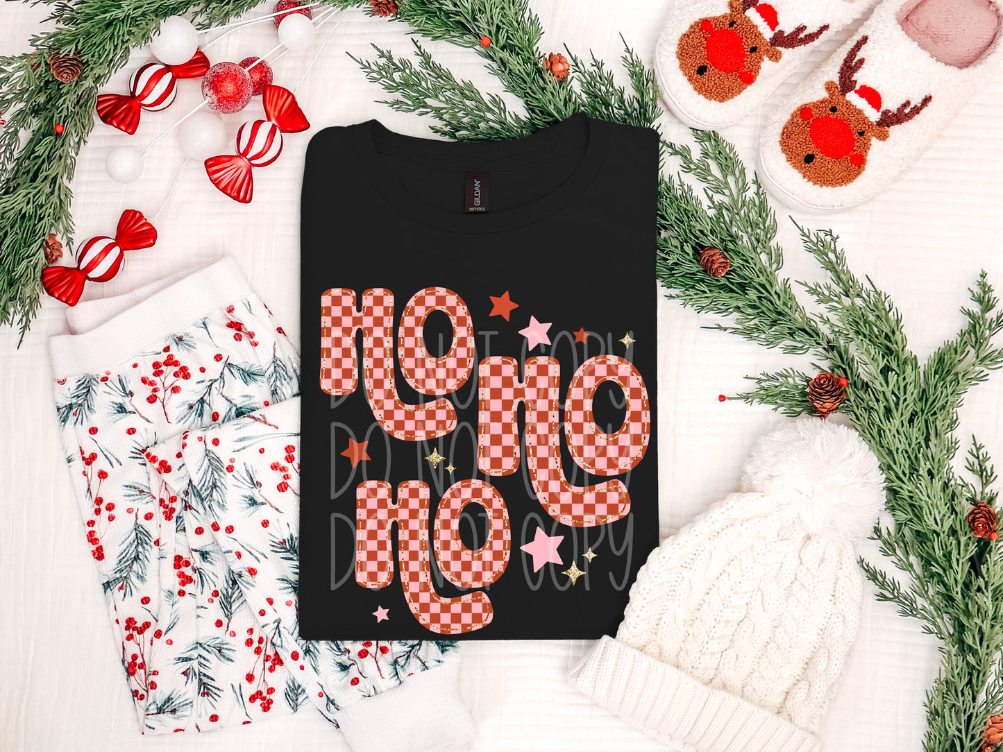 Checkered Ho Ho Ho Tee