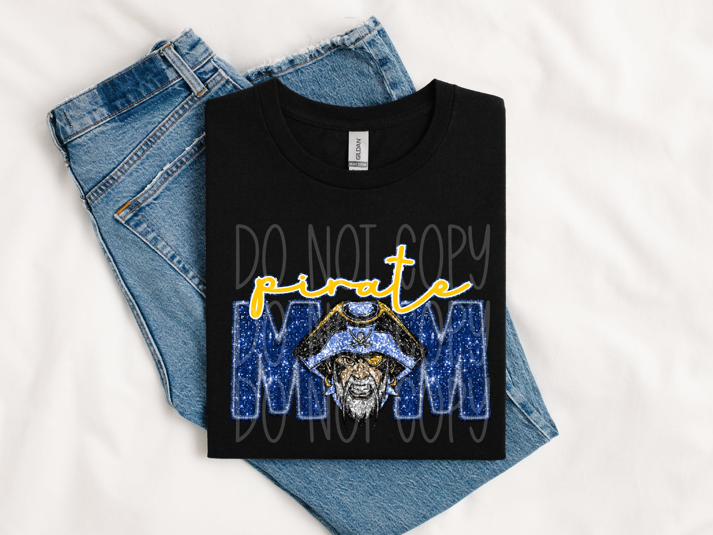 Pirates Mom Faux Sequins (NOT REAL SEQUINS) Tee