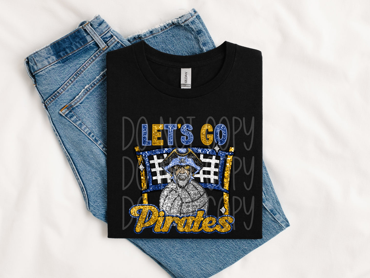 Pirates Volleyball Faux Sequins (NOT REAL SEQUINS) Tee
