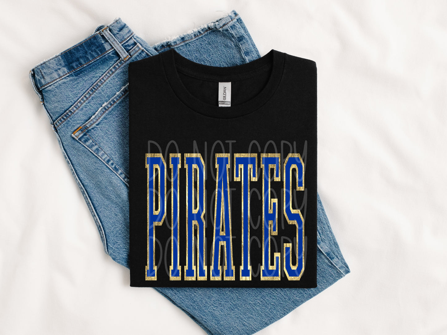 Pirates Gold Metallic Outline Tee