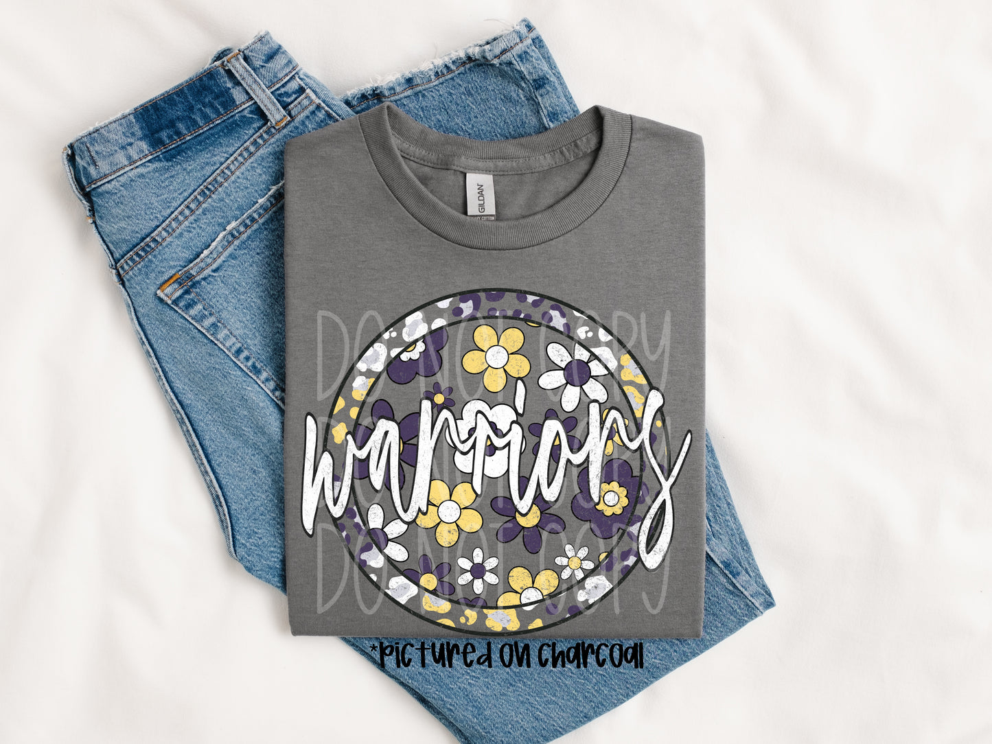 Floral and Leopard Print Warriors Tee