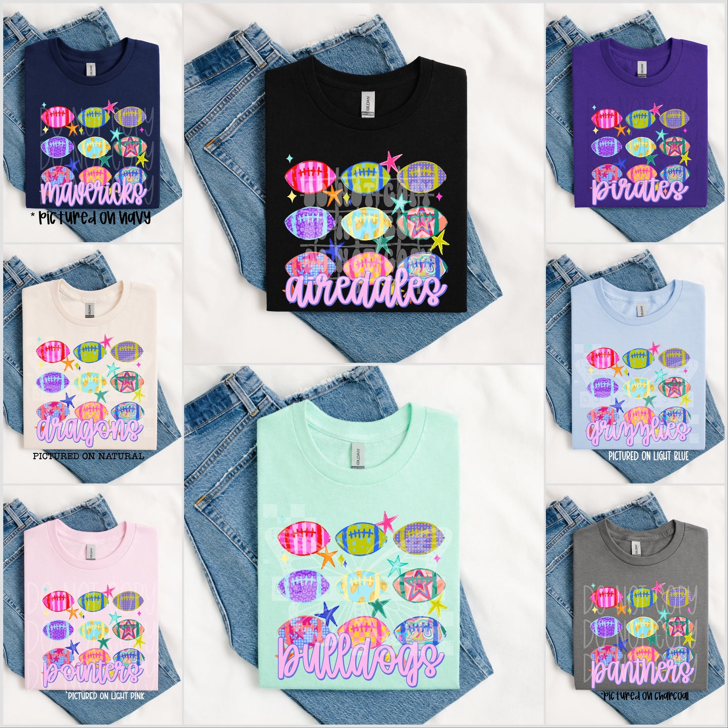 TOTW: Colorful Footballs Mascot Tee
