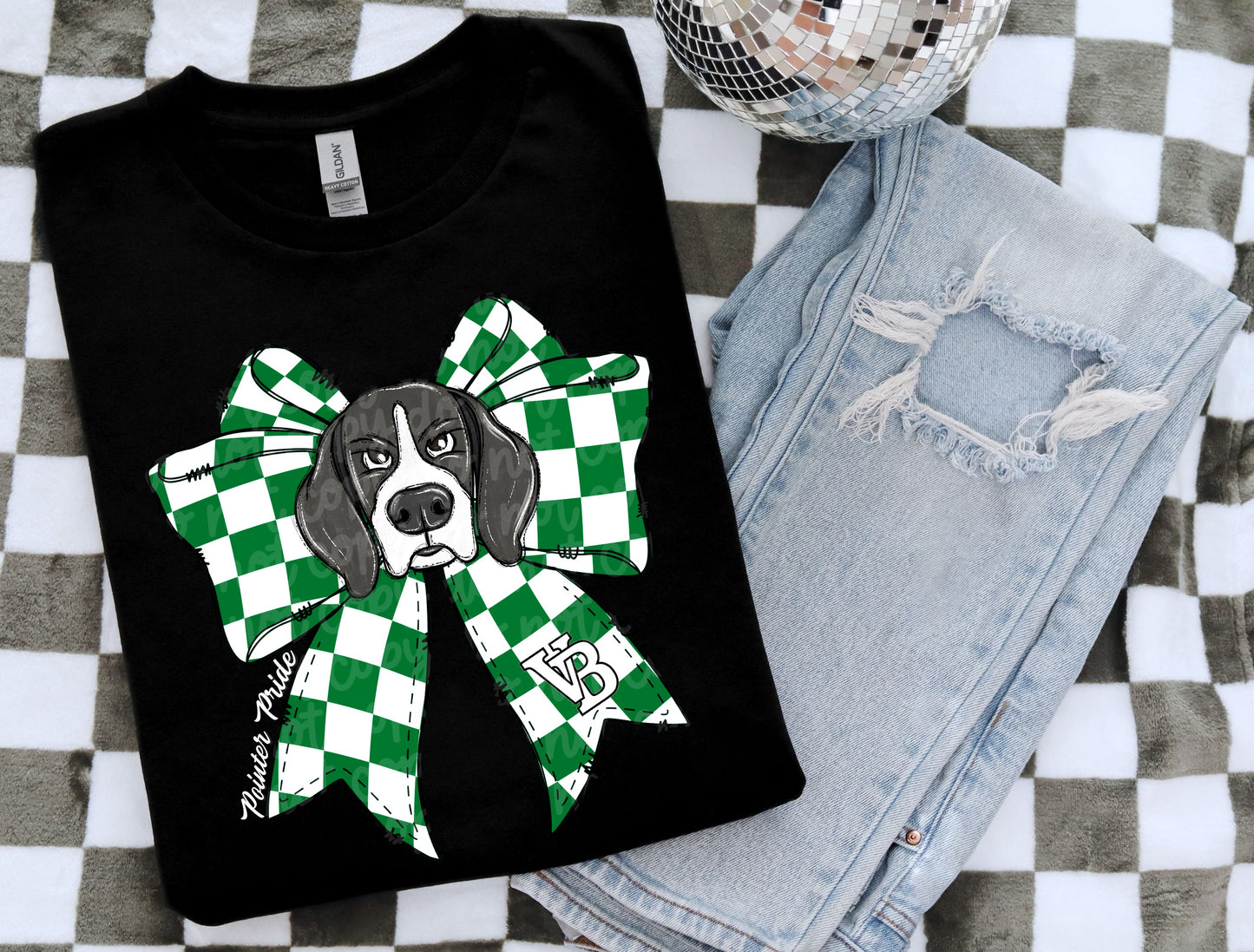Pointers Checkered Bow Tee