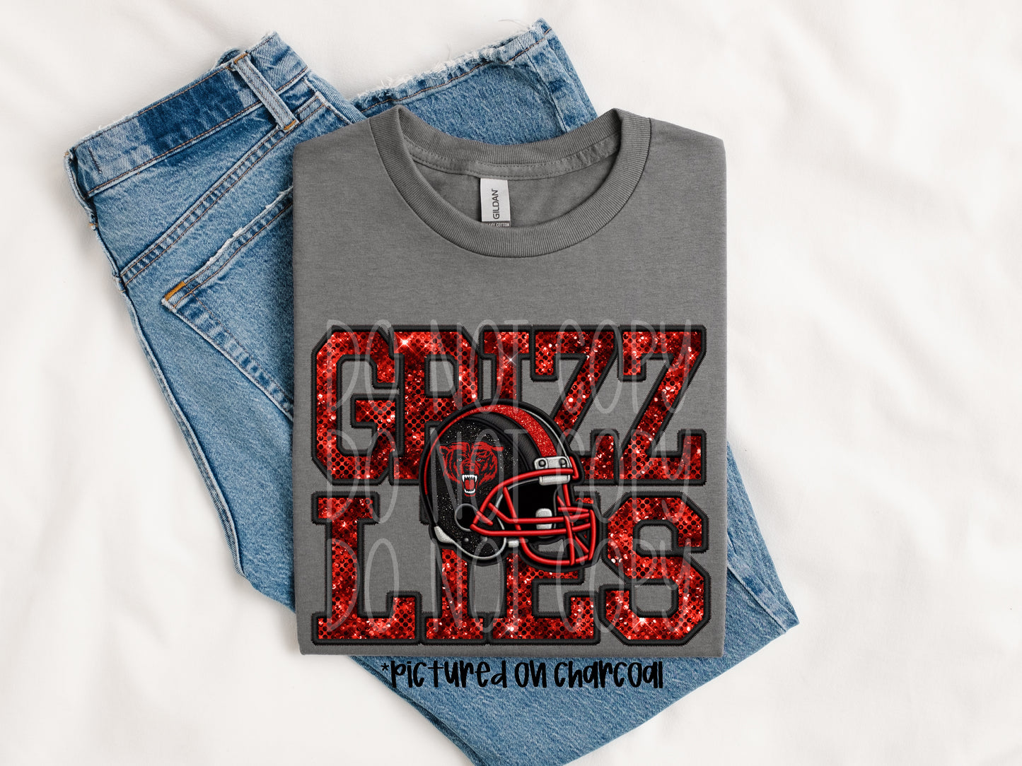 Grizzlies Football Faux Sequins Tee