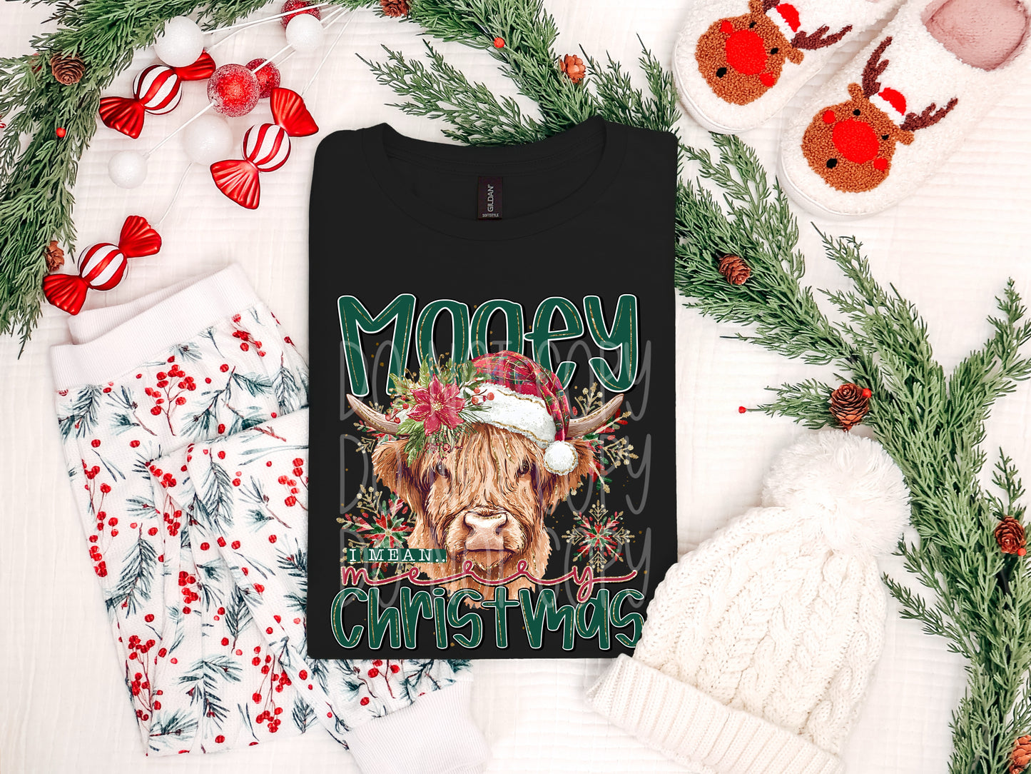 Mooey I Mean Merry Christmas Tee