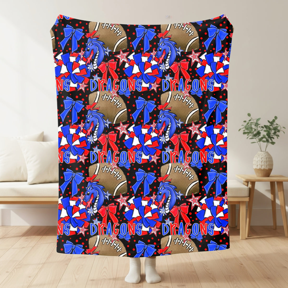 Mountainburg Dragons – Football Spirit Blanket mockup