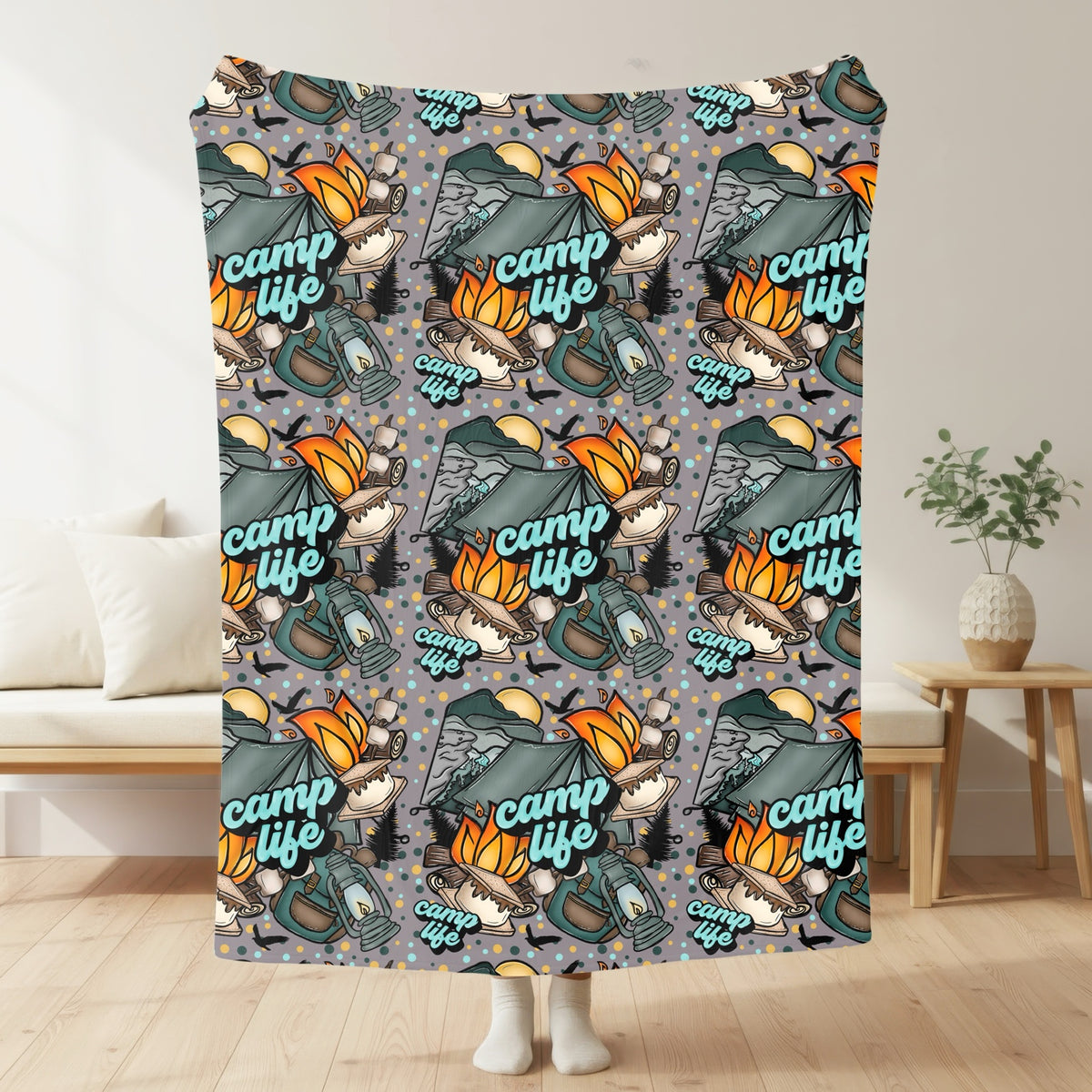 Camp Life Blanket mockup