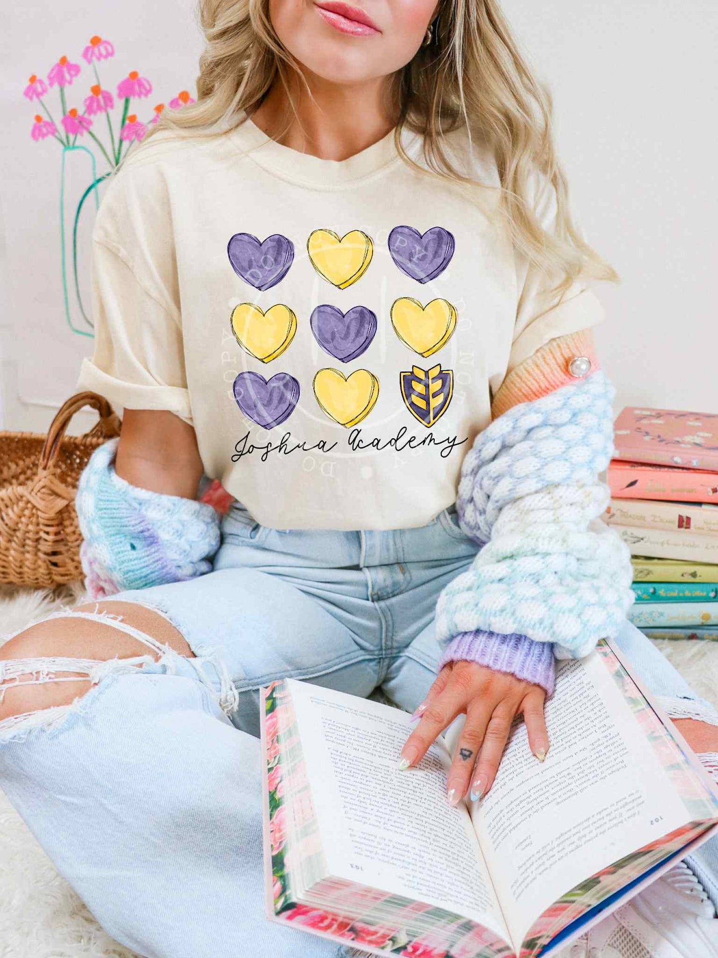 Joshua Academy Warriors Hearts Tee
