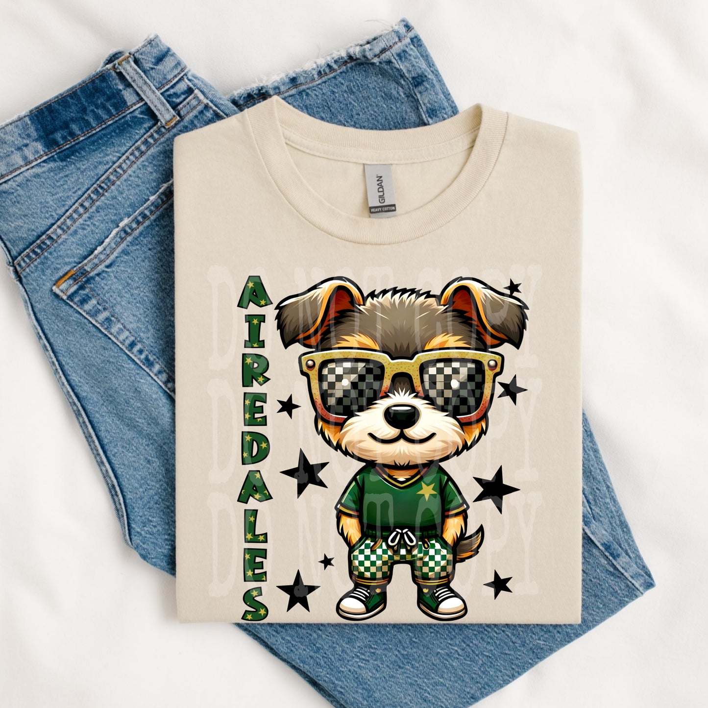 Airedales Dog W/ Stars Tee