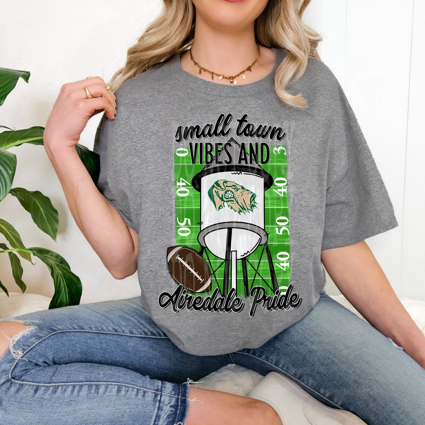 Small Town Vibes Water Tower Airedale Tee