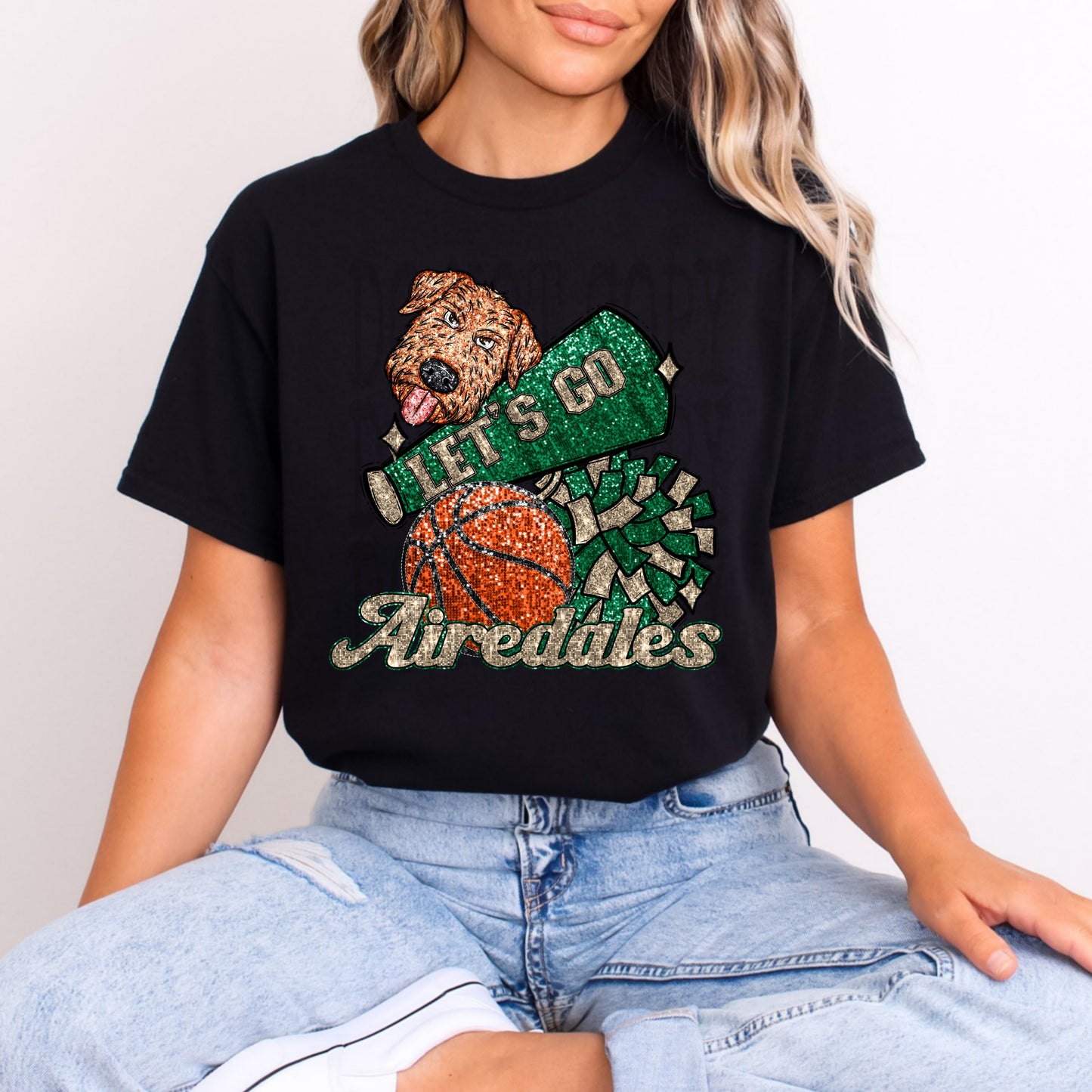 Basketball Airedales Sparkle Tee