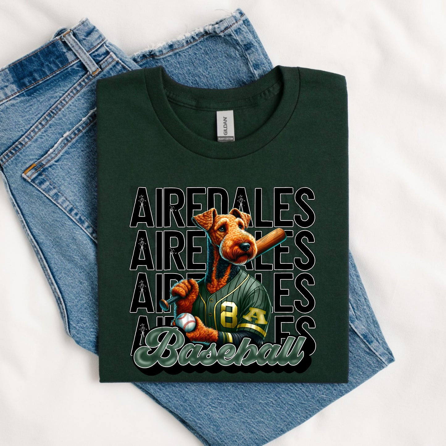 Mascot Baseball Airedales Tee
