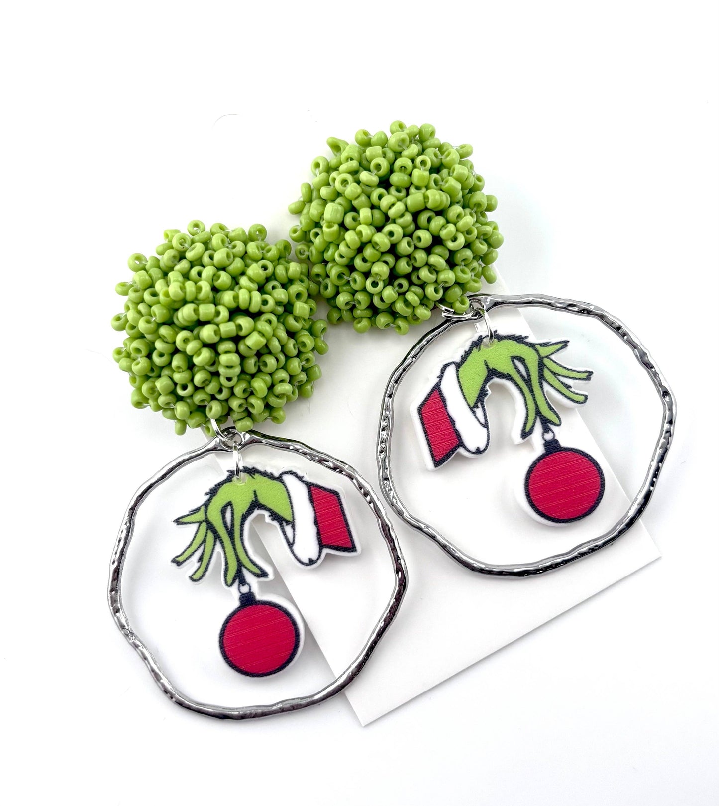 Christmas Green and Red Earrings