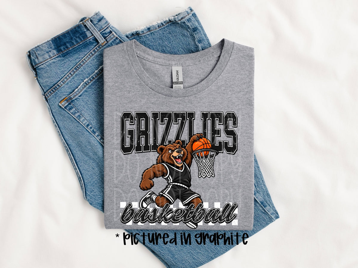 Gans Grizzlies basketball mascot dunk tee mockup