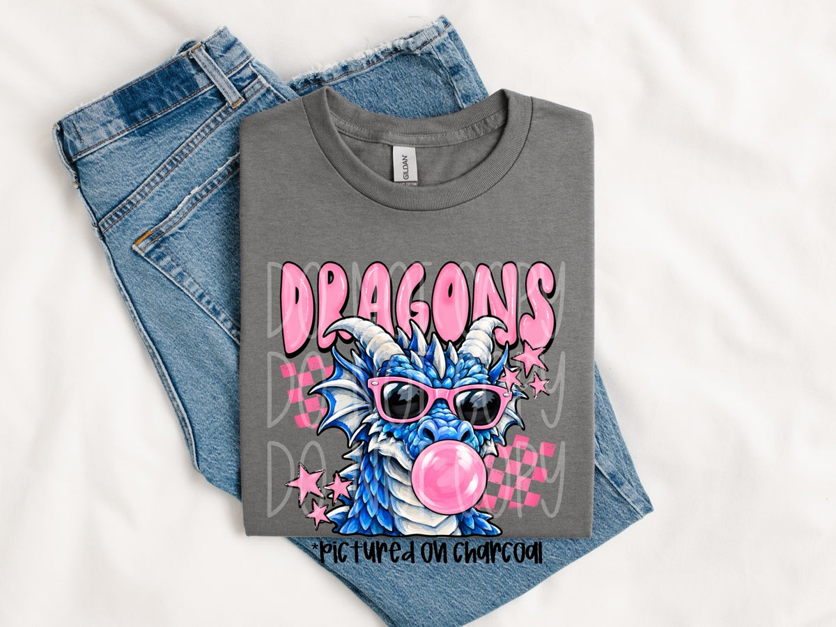 Mountainburg Dragons Pink Shades Bubblegum Graphic Tee mockup