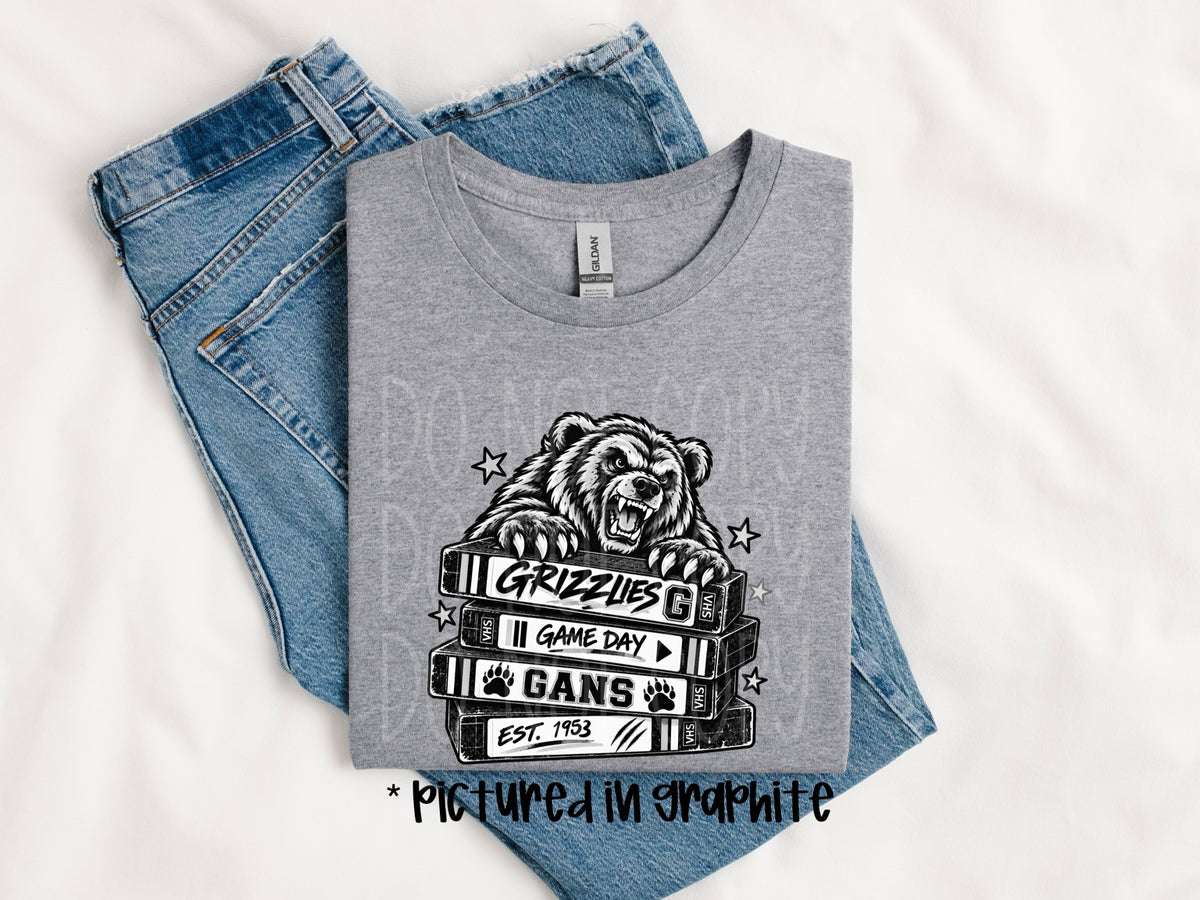 Gans Grizzlies VHS Game Day spirit wear mockup