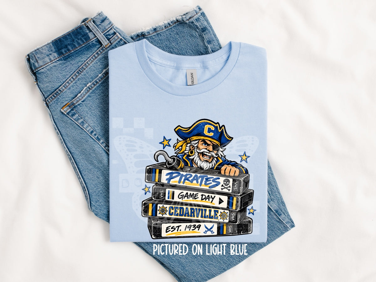 Cedarville Pirates VHS Game Day spirit wear mockup