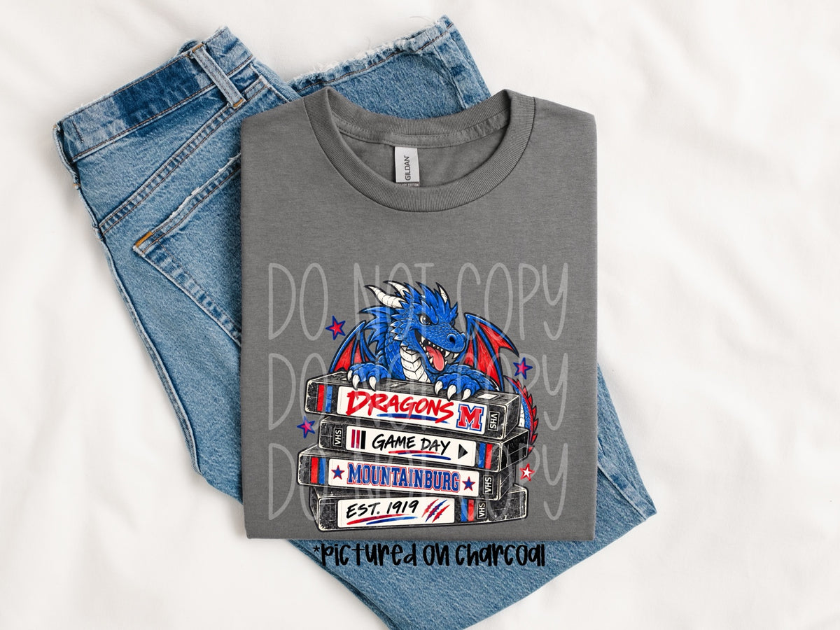 Mountainburg Dragons VHS Game Day spirit wear mockup