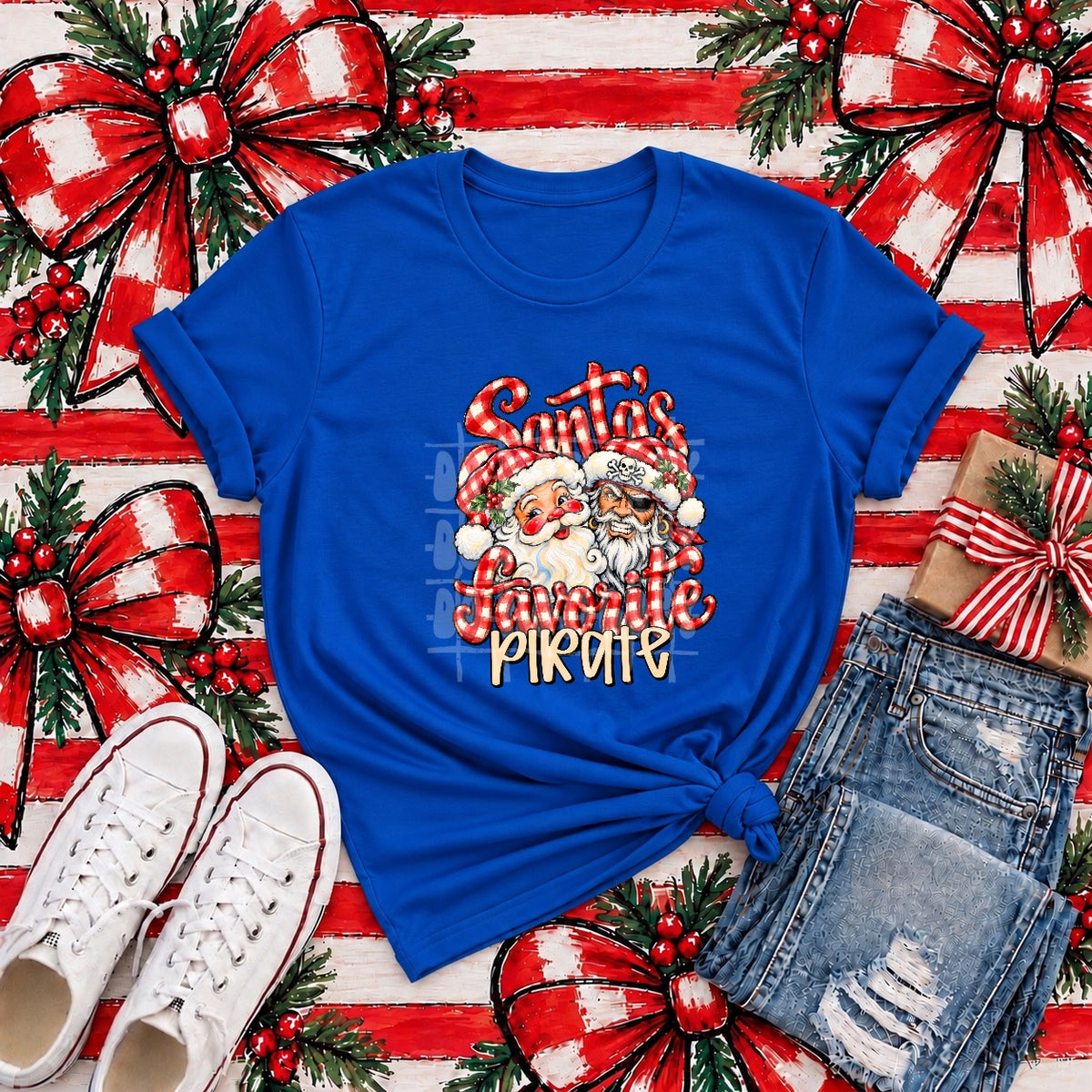Santa's Favorite Pirates T-shirt mockup