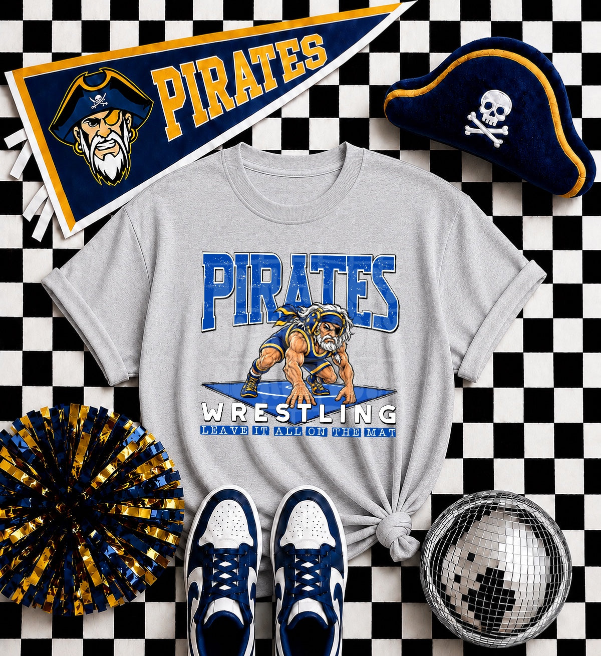 Pirates wrestling graphic apparel mockup