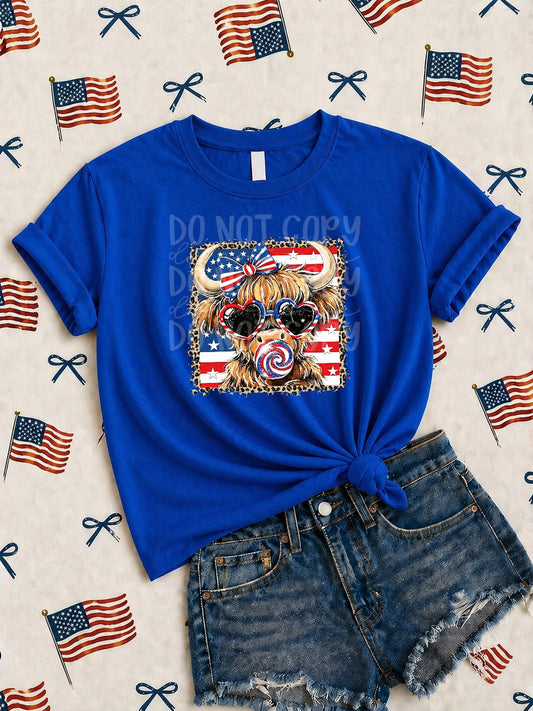 TOTW: Highland Cow with Flag  Tee