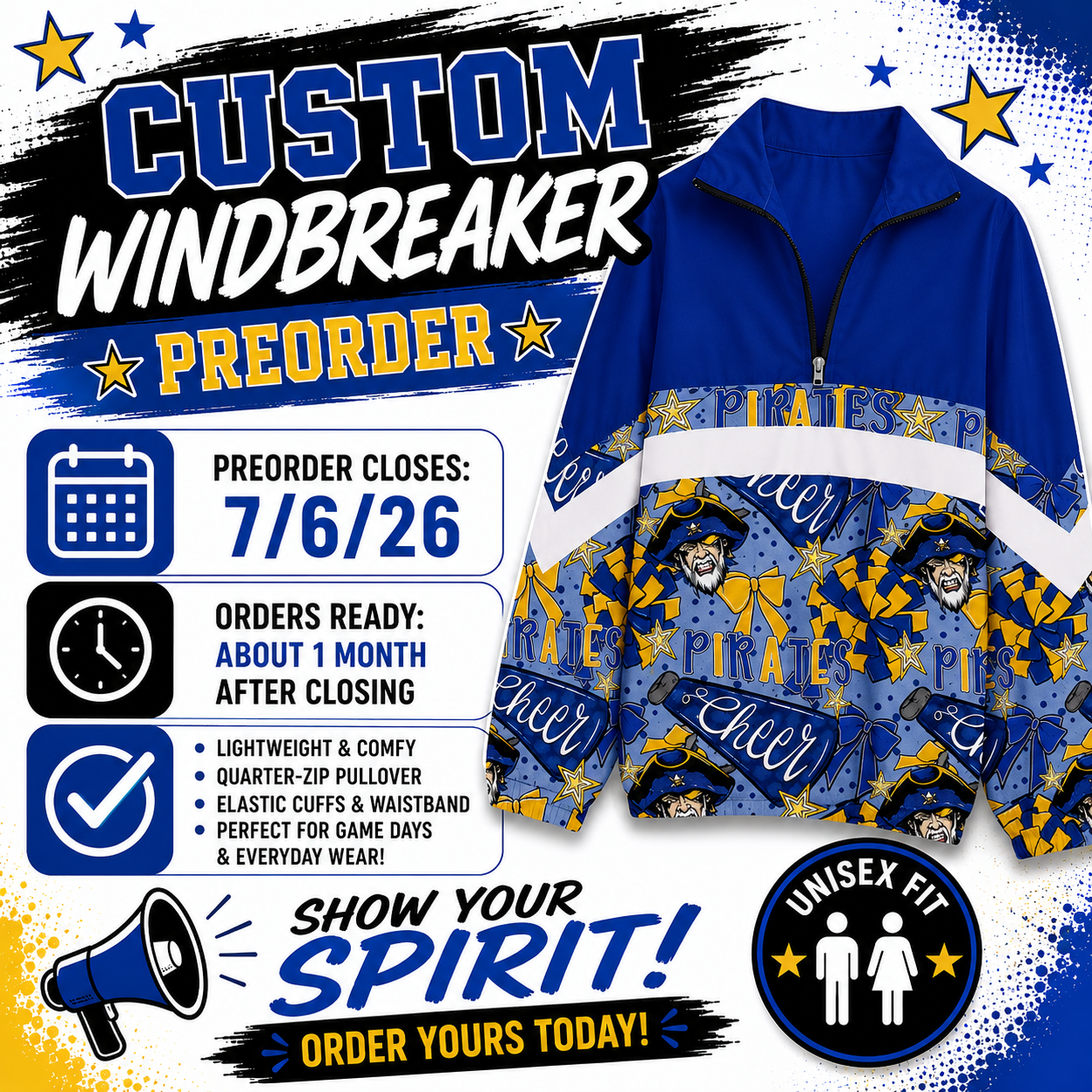 PREORDER Pirate Cheer Windbreaker