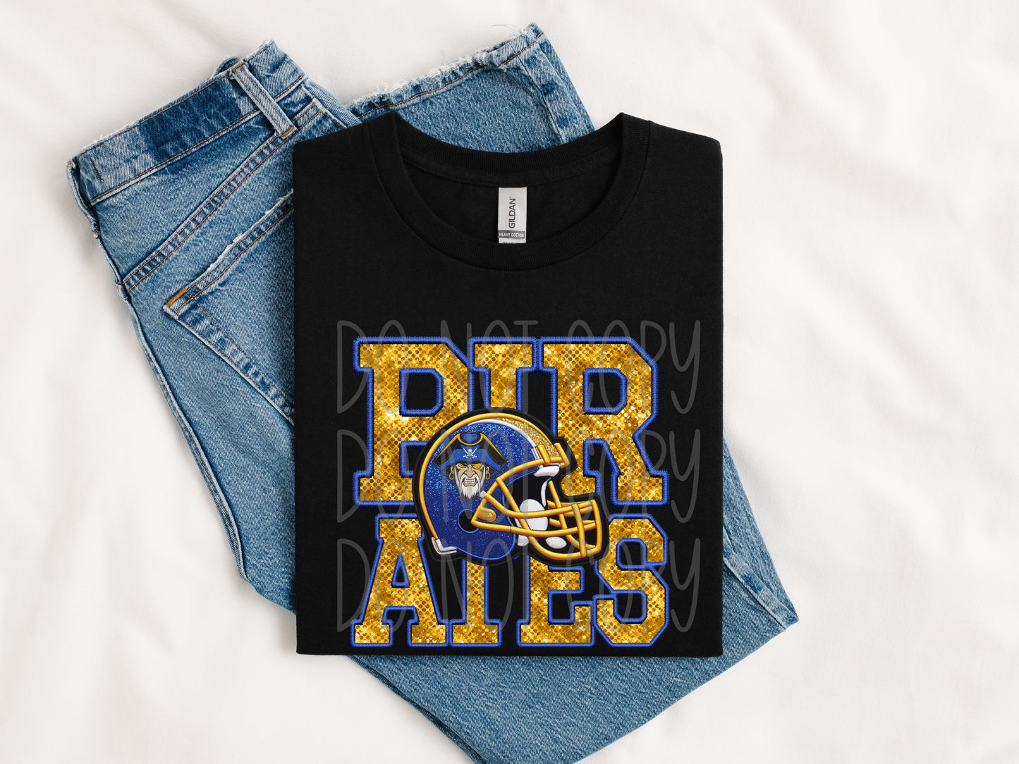 Pirates Football Faux Sequins Tee