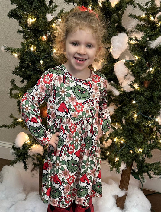 RTS Green Guy Floral Dress