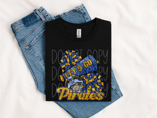 Pirates Cheer Faux Sequins (NOT REAL SEQUINS) Tee