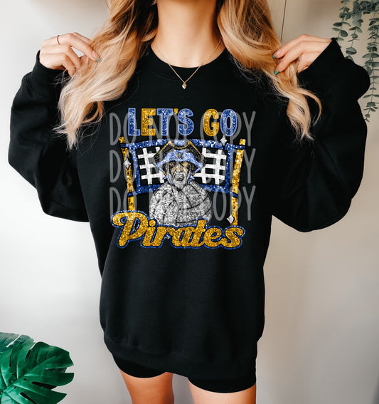 Faux Sequins (NOT REAL SEQUINS) Pirates Volleyball Tee