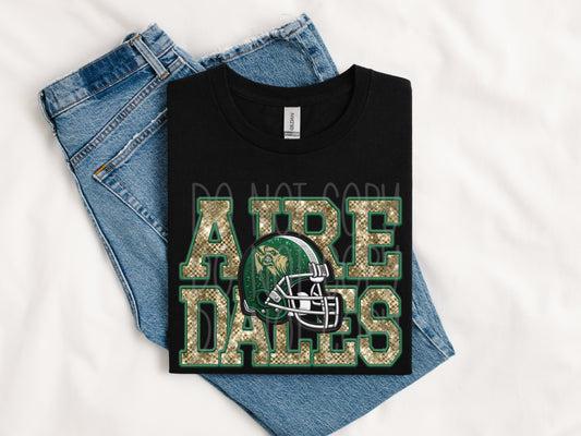 Airedales Football Faux Sequins Tee