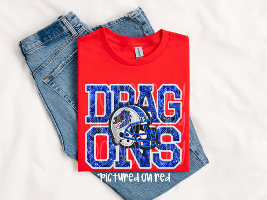 Dragons Football Faux Sequins Tee