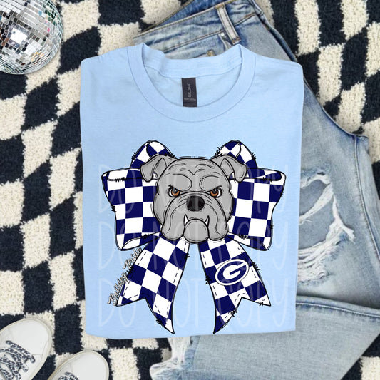 Bulldogs Checkered Bow Tee