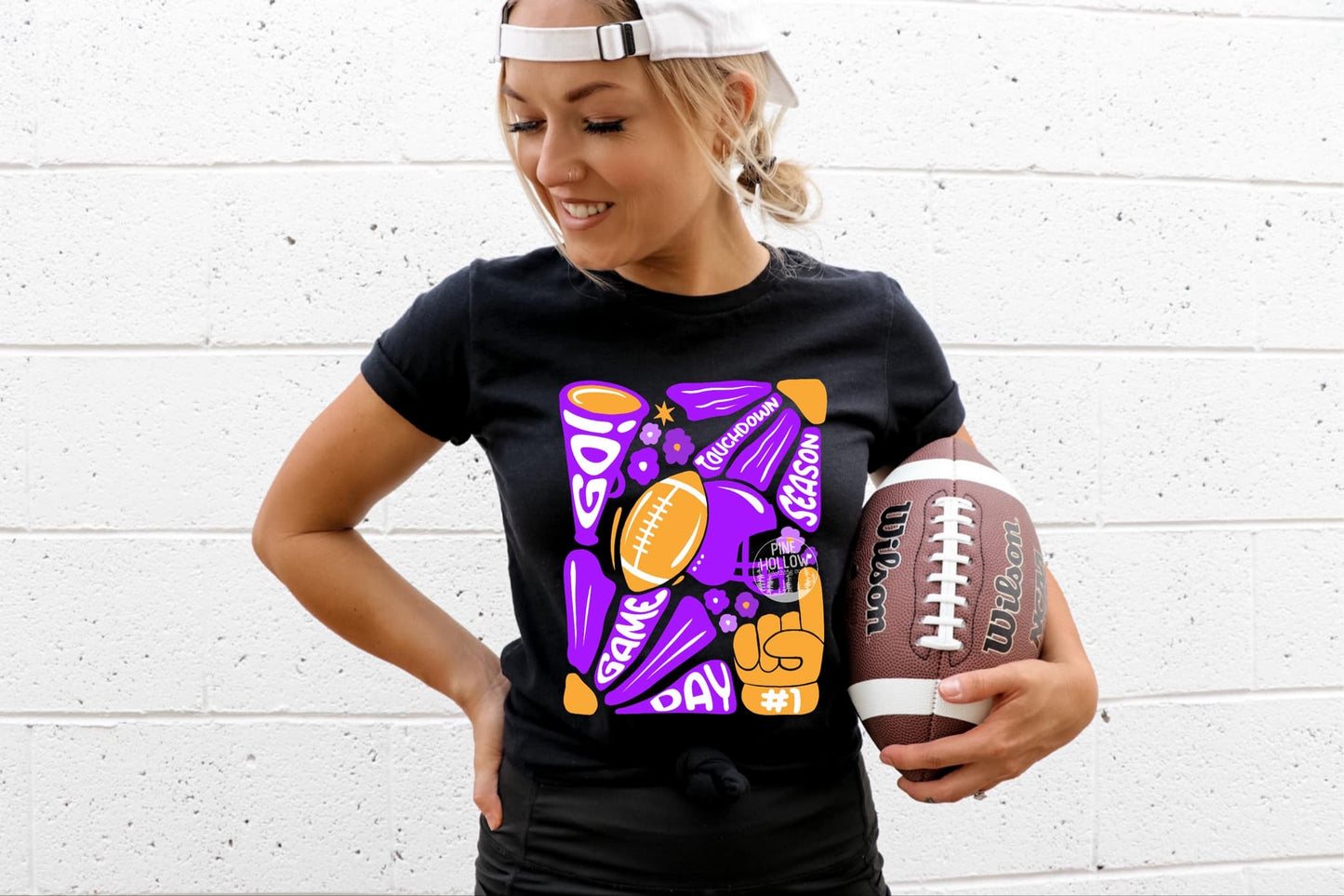 Purple And Gold Floral Game Day Tee