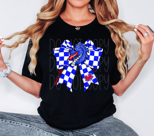 Dragons Checkered Bow Tee