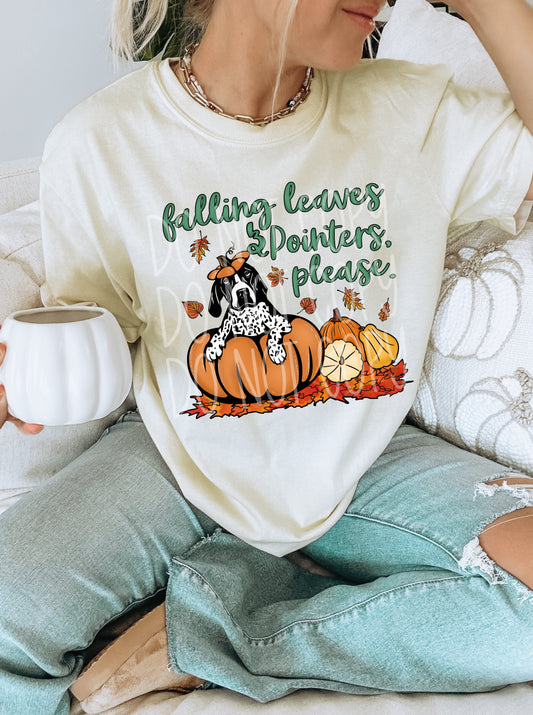 Falling leaves & Pointers Please Tee