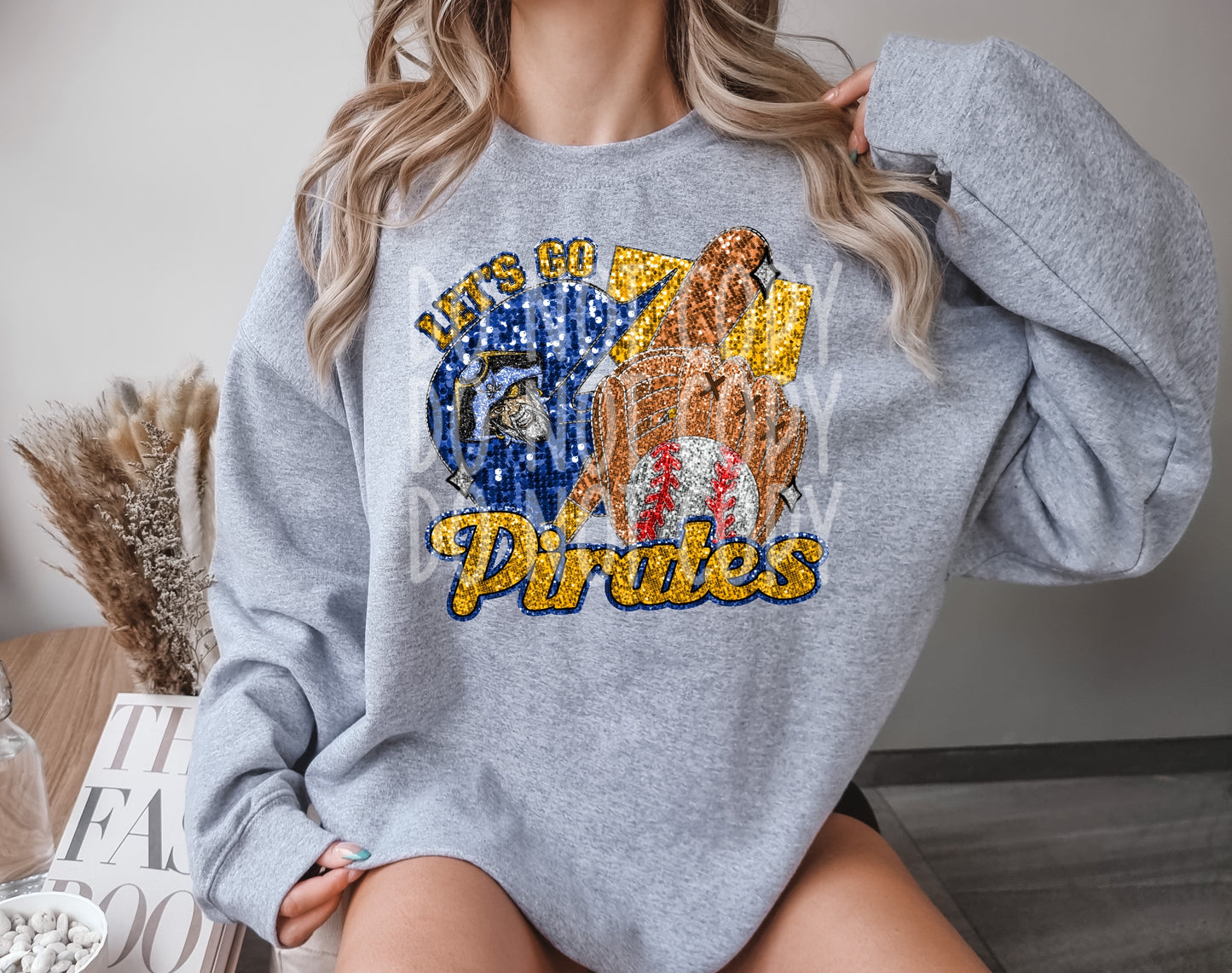 Faux Sequins (NOT REAL SEQUINS) Pirates Baseball Tee