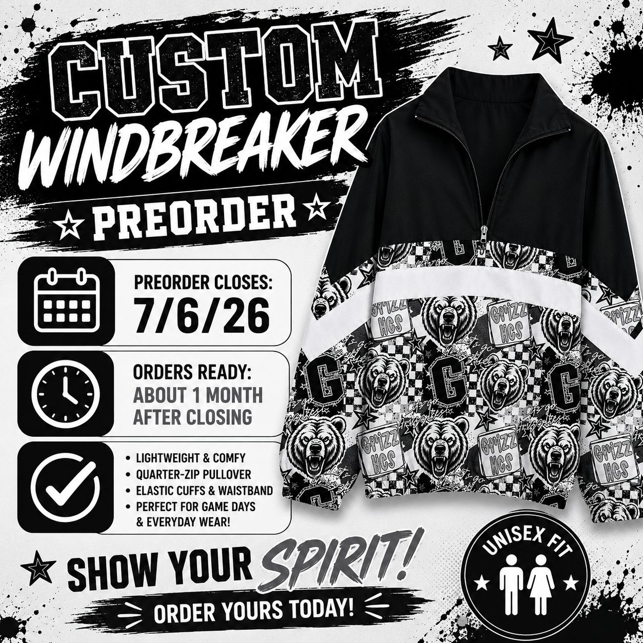 PREORDER Grizzlies Collage Windbreaker
