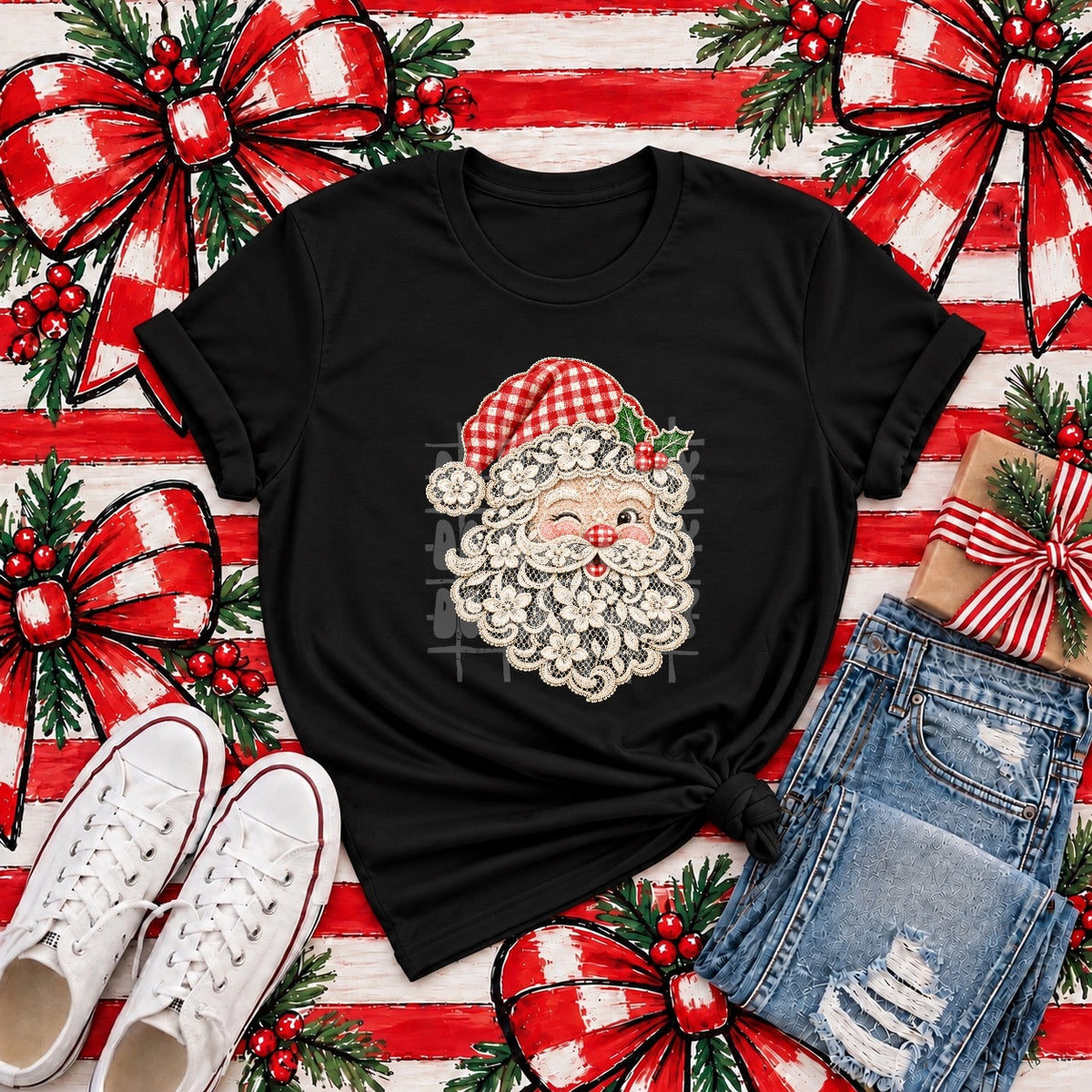 TOTW: Faux Lace Santa Tee
