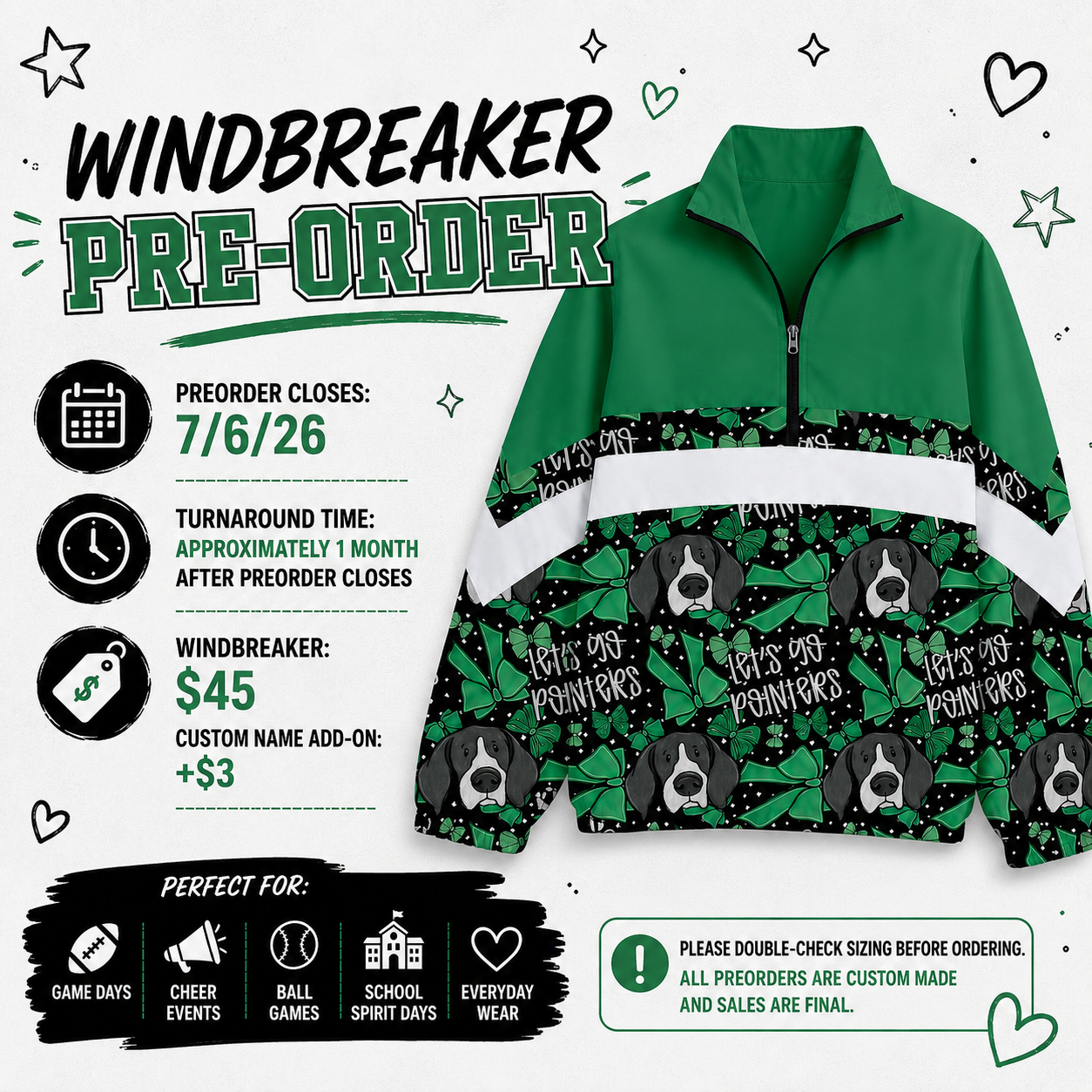 PREORDER Pointer Bows Windbreaker