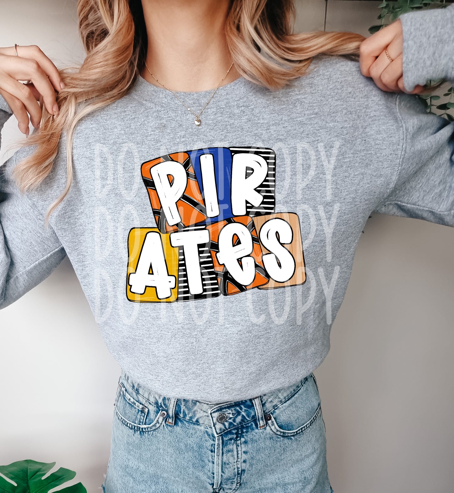 Pirates Basketball Letters Tee