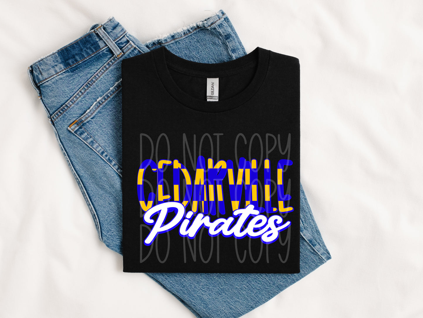Checkered Cedarville Pirates Tee