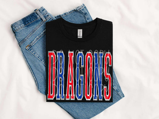 Dragons with Metallic Outline Tee