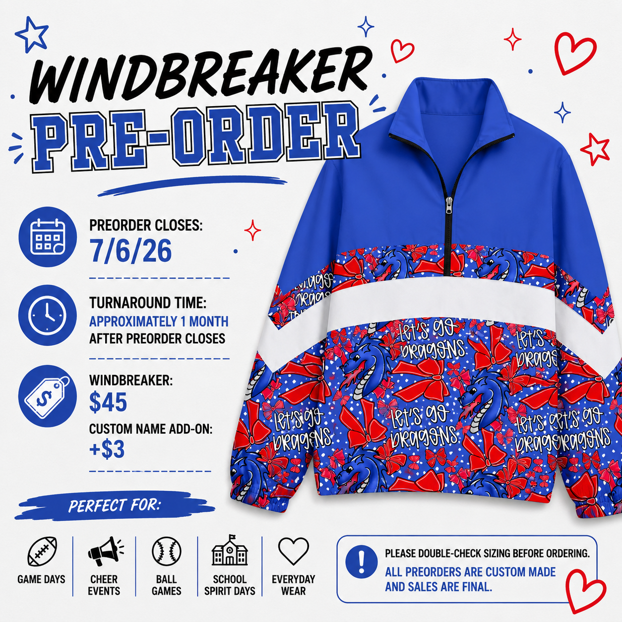 PREORDER Dragons Bows Windbreaker