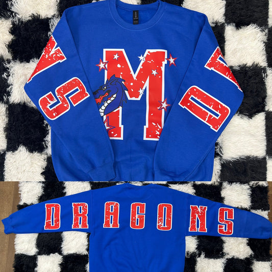 Mountainburg Dragons Front and Back Sweatshirt