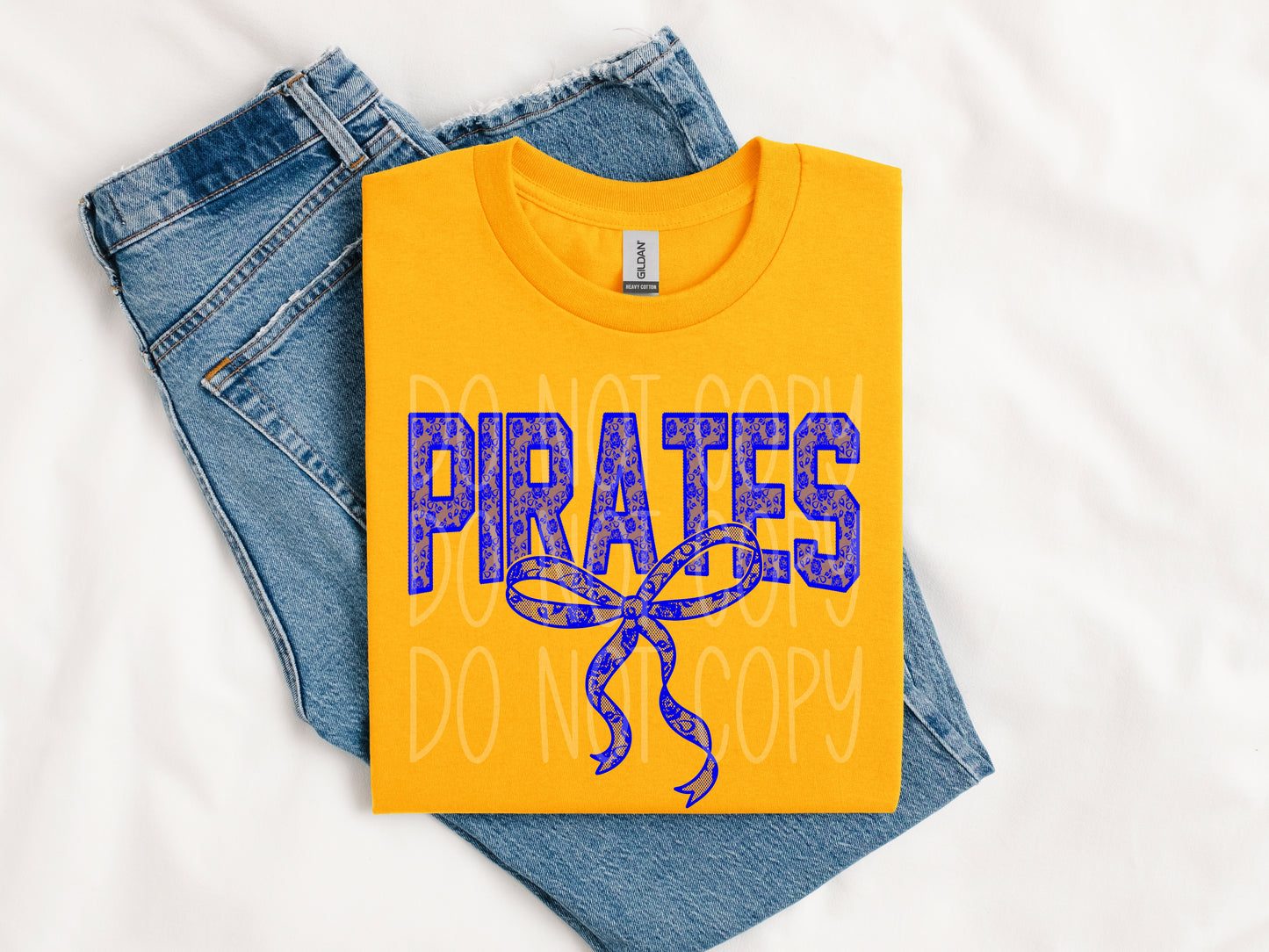 Pirates Faux Lace Bow Tee