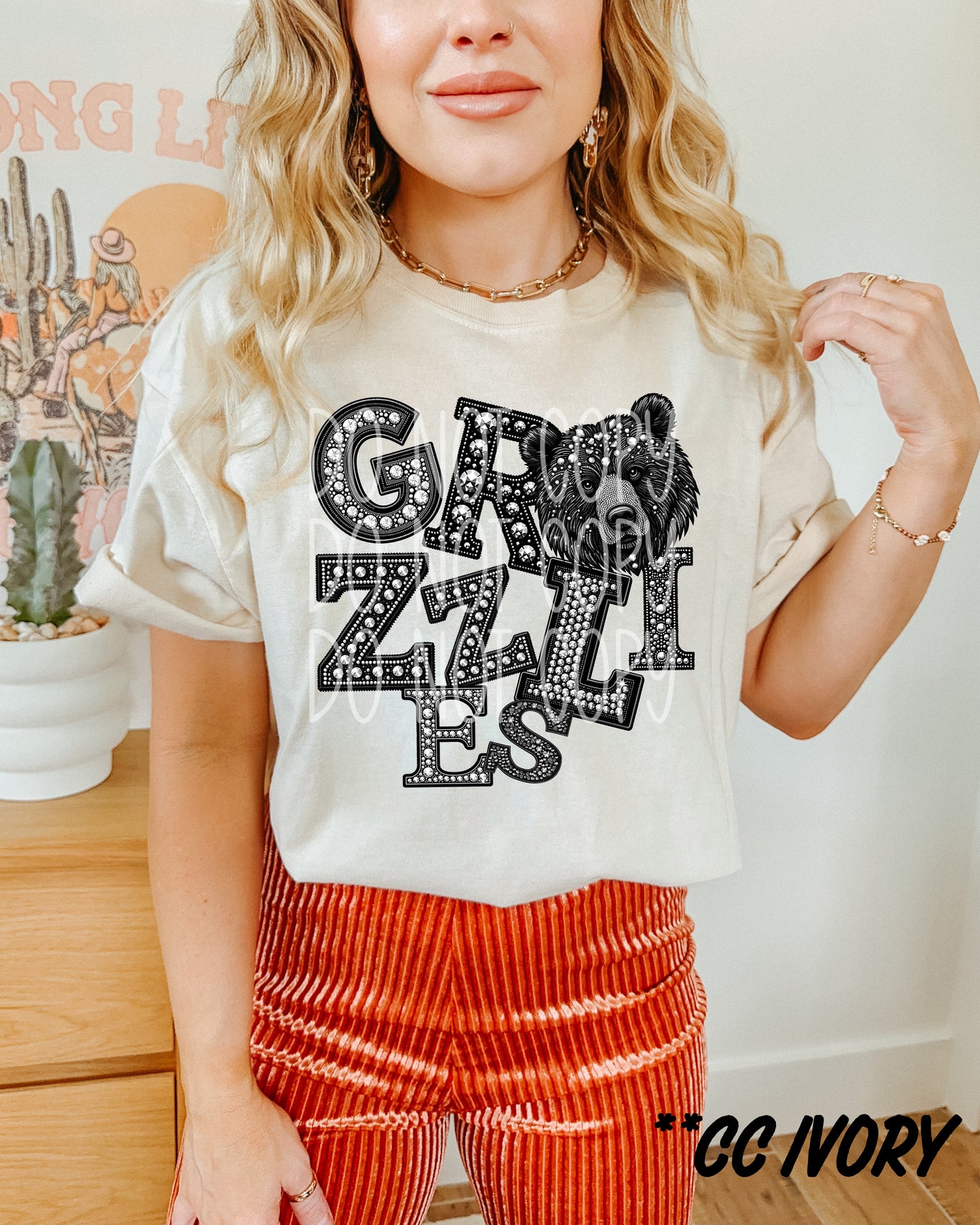 Grizzlies Faux Rhinestone Tee