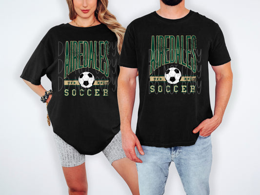 Airedales Soccer  Retro Tee