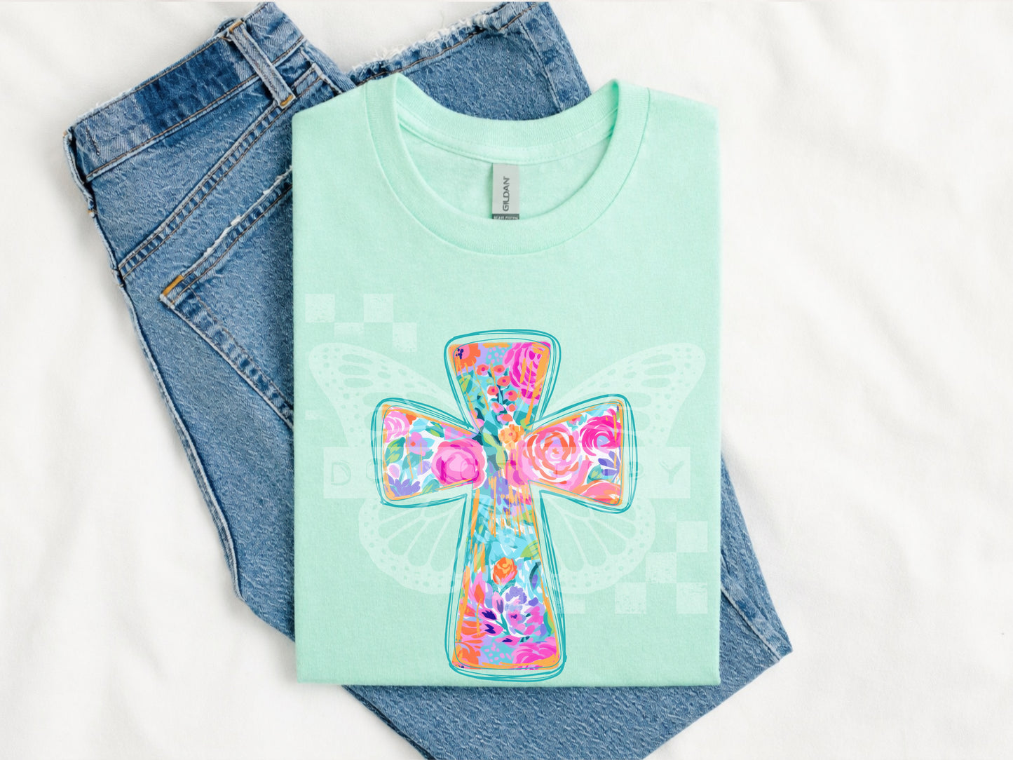 Floral Cross Tee